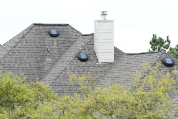Solar Attic Fans on Residential Home's Roof in Kansas City, MO